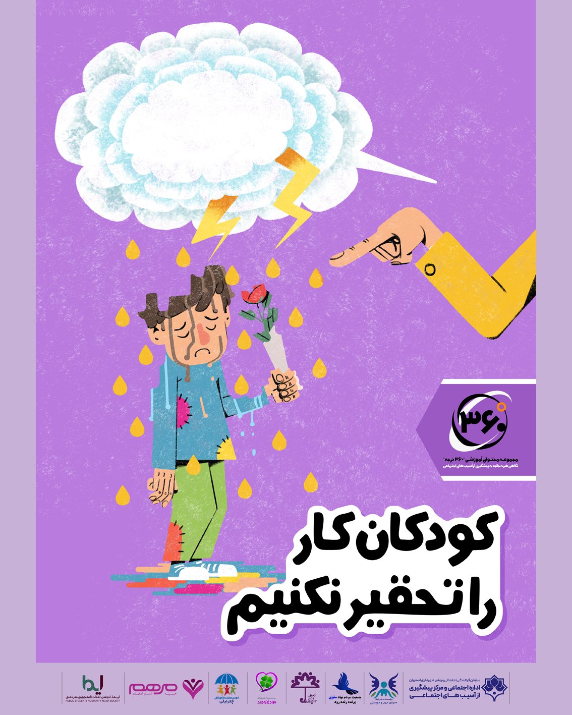 طراحی پوستر ششم مجموعه 360 درجه به سفارش اداره اجتماعی و مرکز پیشگیری از آسیب های اجتماعی شهرداری اصفهان<br>
